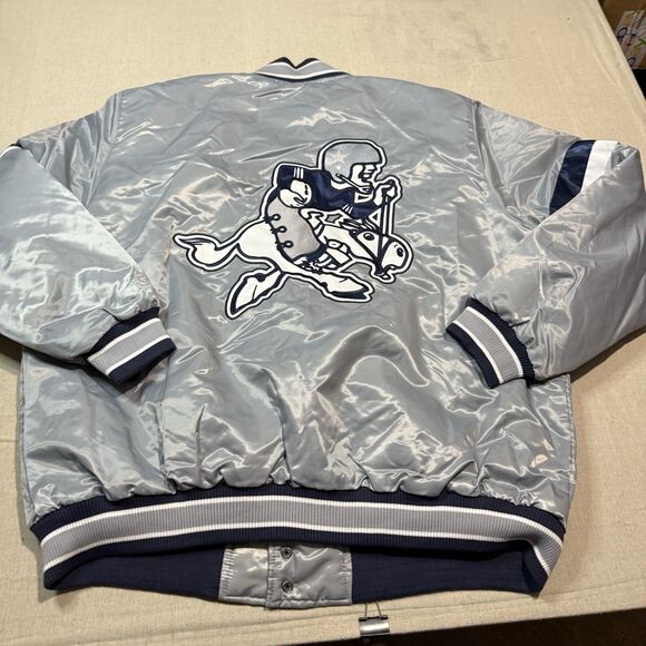 NWT Vintage 90’s NFL Dallas Cowboys STARTER Satin Bomber Jacket Men’s Size 3XL - Picture 2 of 7